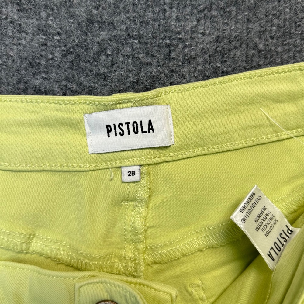 Pistola Mid Rise Soft Denim Shorts Limeade Green NWT Size 29 Zipper Pockets - Picture 3 of 8